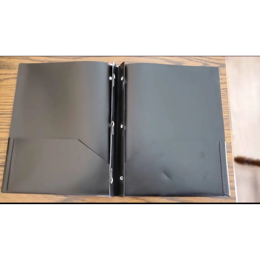 Smead Black Two-Pocket Folder w/Fasteners + Dividers Pack